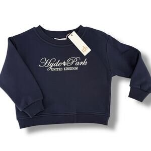 GB Hyde Park United Kingdom Embroidered Sweatshirt Girls Size 4 Blue UK